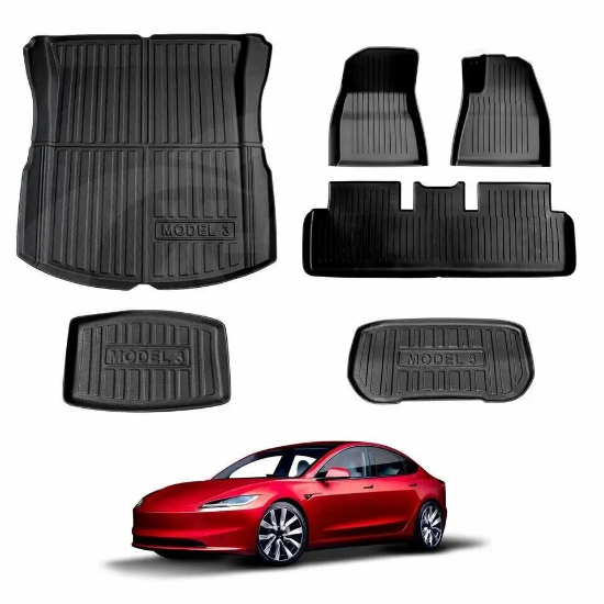 Picture of NEW Tesla Model 3 Highland 2024 XPE Boot Liner Floor Mats Rear Frunk Cargo
