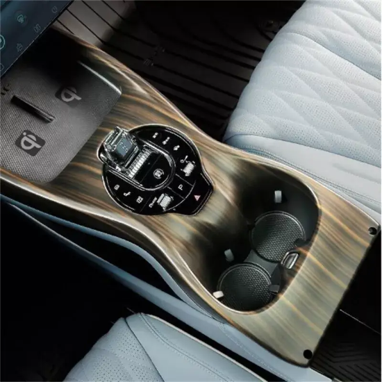 Picture of Wood Grain Car Gear Shift Box Panel Cover Trim For BYD SEAL EV 2023 2024 2025