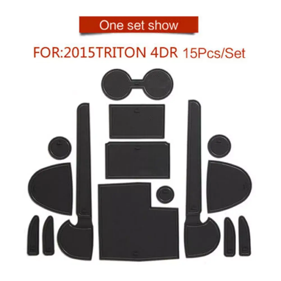 Picture of Gate Slot Mat for Mitsubishi Triton L200 2015~20 Cab 4DR Non-slip Cup Holder Pad