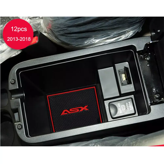 Picture of Fit 2013-2018 Mitsubishi ASX Rubber Non-slip Inner Gate Slot Mat Cup Holder Pads