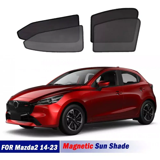 Picture of New Magnetic Sun Shades for Mazda 2 DJ 14-24 Car Front Rear Back Window Mesh
